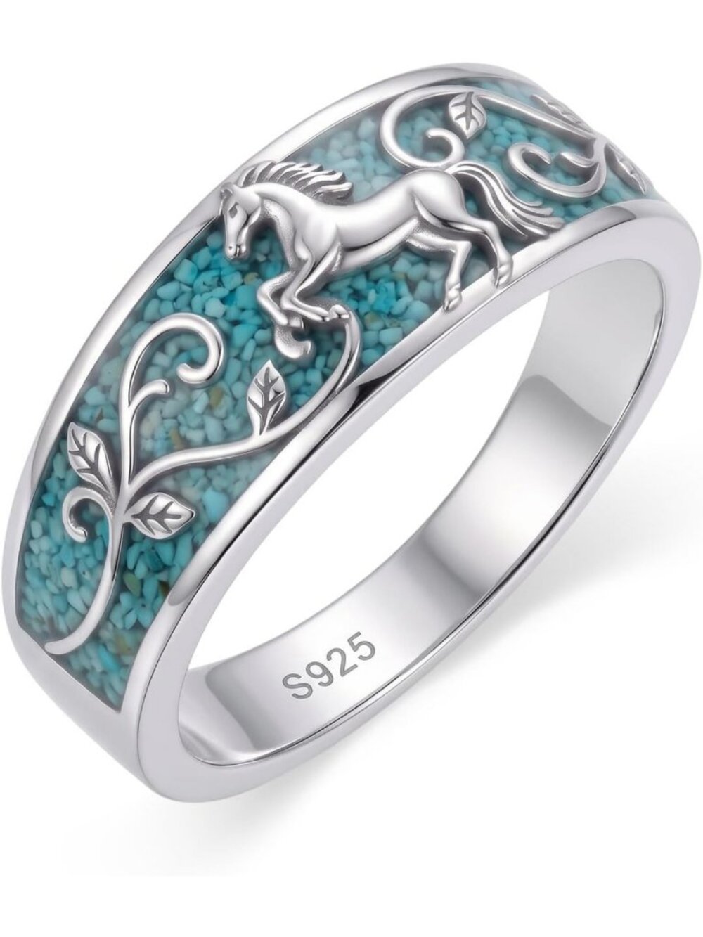 Stunning 925 Sterling Silver Turquoise Ring for Women - Western Country Jewelry
